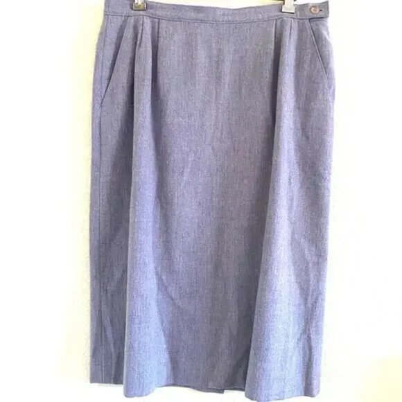 Pendleton Vintage Periwinkle Wool Pencil Skirt - Picture 2 of 3